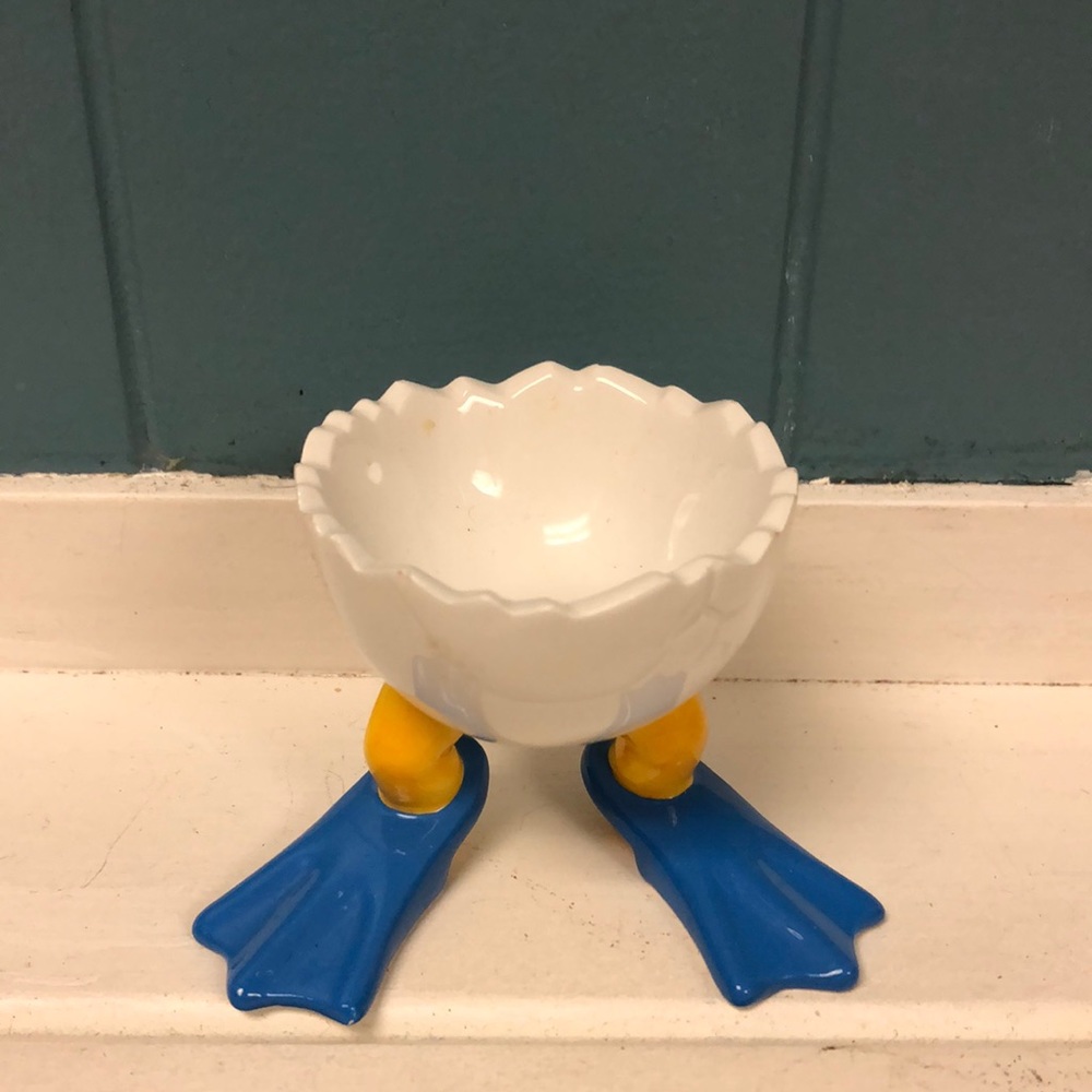 Department Dept 56 Easter Egg Cups Chicken Legs wearing‎ scuba flippers